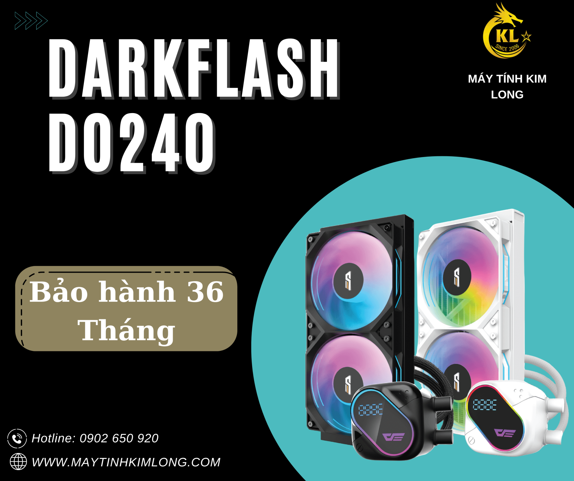 TẢN NHIỆT AIO CPU DARKFLASH DO240 - Màu Đen, Trắng
